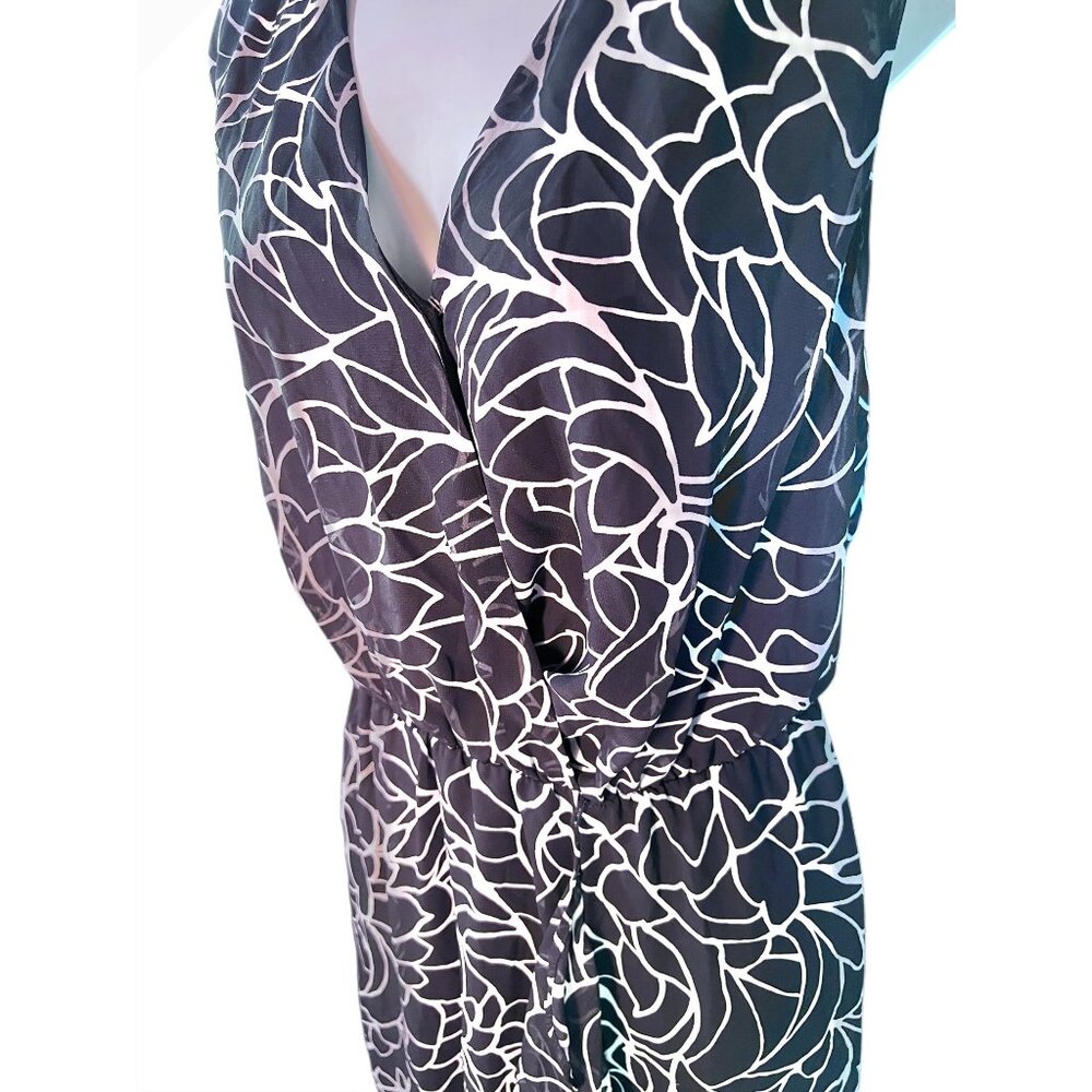 Thalia Sodi Womens Dress size XL Black & White High Low Sleeveless Maxi - Picture 3 of 7